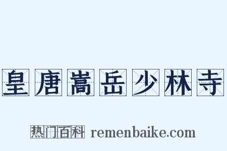 皇唐嵩岳少林寺是什么意思的图片